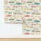 Beach Cruisers Surf Cars Surfing Palm Trees Retro Custom Removable Wallpaper by Spoonflower Peel & Stick Wallpaper 2FT Wide